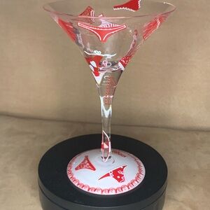 “Red Panty” 10oz hand painted martini glass by Lolita.